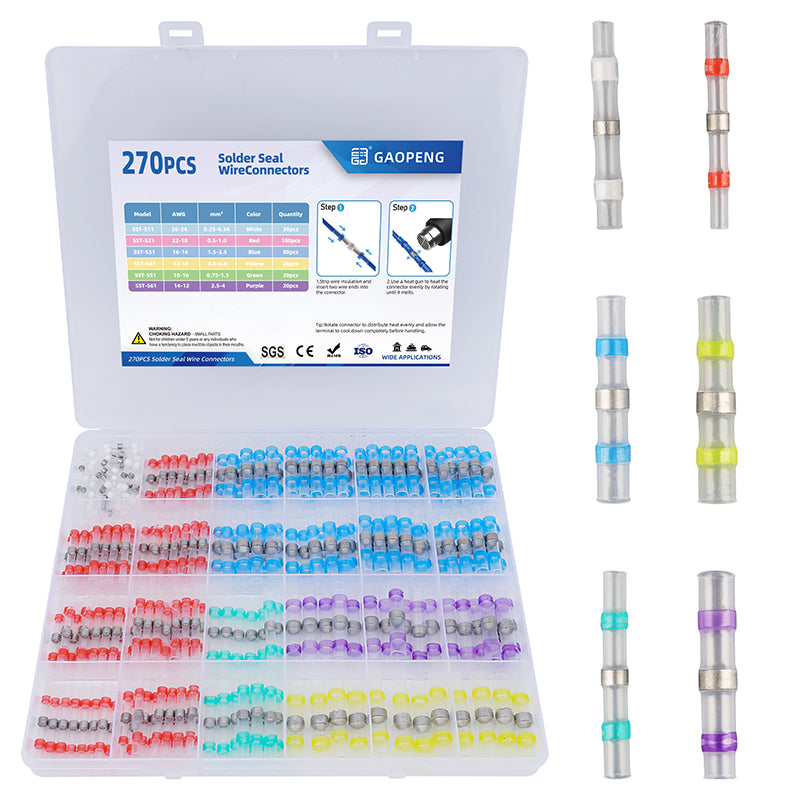 270 pieces of tinned heat shrink tubing fittings