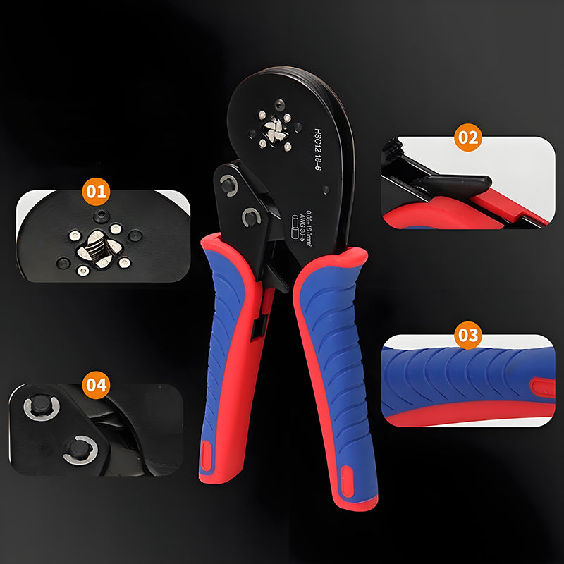 AWG 28-5 Hex Crimping Pliers for Cable Conduits